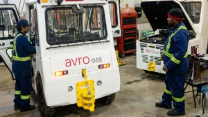 Service Technicians working on Baggage Tractors for Avro GSE's Proactive Maintenance Program